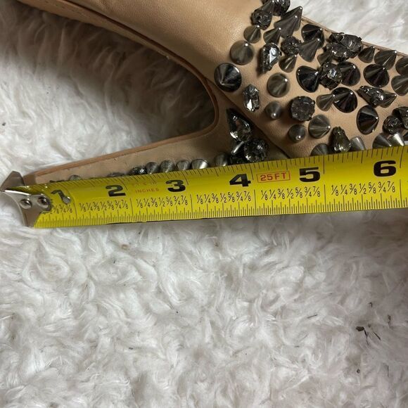 Sam Edelman leather tan spikes hidden platform slip on heels size 8M - Picture 7 of 12